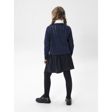 Knitted jacket for girl Pure Love, height 140 cm, blue color-3