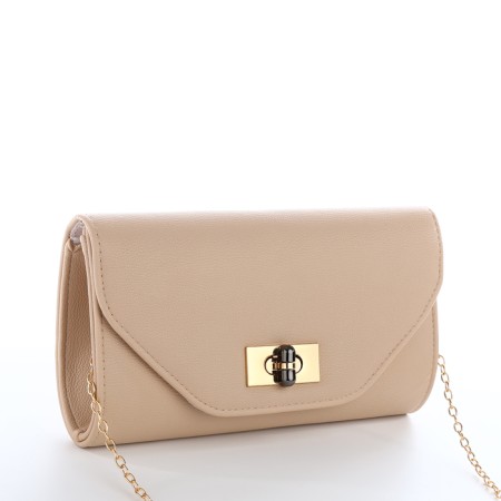 Female bag on a valve, beige color-2
