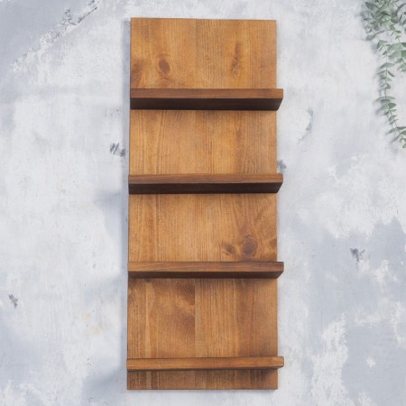 Wooden shelf for 4 bottles, 73x30x12 cm-2