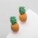 Earrings Plastic "Pineapp", yellow-green color in silver