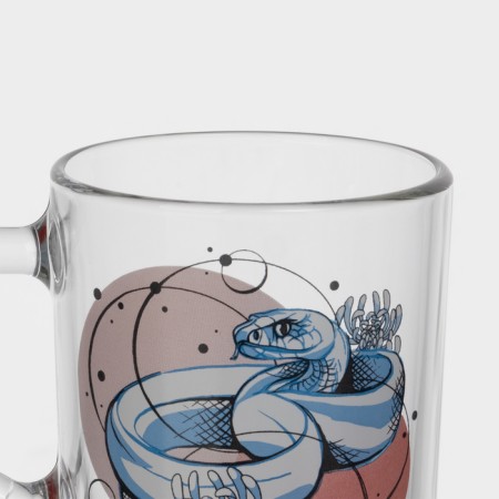 New Year's glass tea mug "Snakes", 200 ml, mix-4