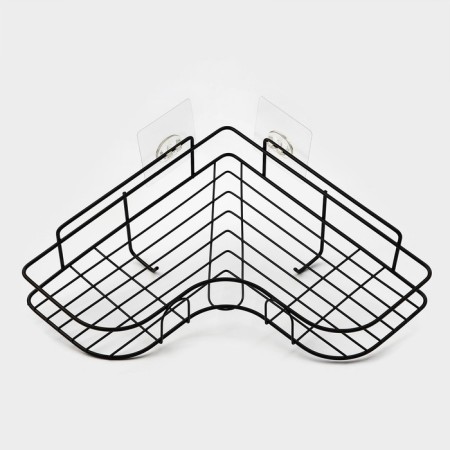 Corner shaft, 2 hooks, 26 × 26 × 10 cm, black color