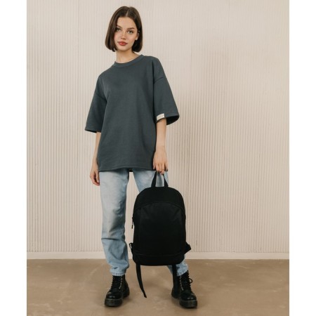 School textile school 46x30x10 cm, vertical pocket, black color-5