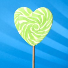 Caramel on a stick ’lolly heart two -color’ 70g green