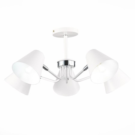 Ceiling EVOLUCE lamp. Sle106702-05. Lere. 5x60 watts, E27, 63x63x28 cm, white color, chrome