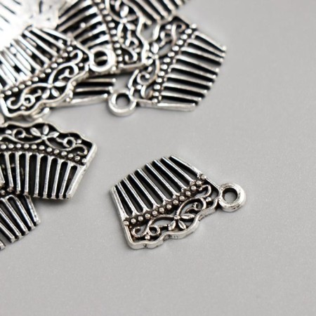 Decor for creativity Metal "Comb" silver 1.9x1.4 cm