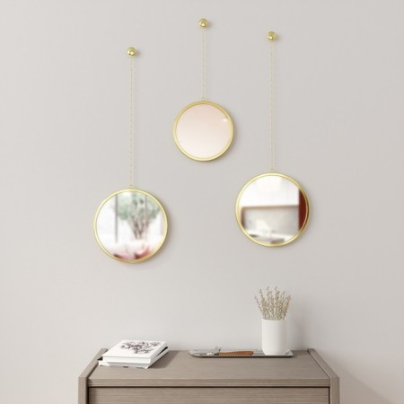 A set of round mirrors Dima, brass, 3 pcs.-1