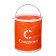 A folding rally bucket, 11 l, orange, without a case