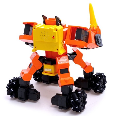 Robot radio -controlled "drift", light and sound effects, works on batteries, color orange color-2