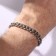 Bracelet "Gladiator" wide weaving, color silver, 18 cm