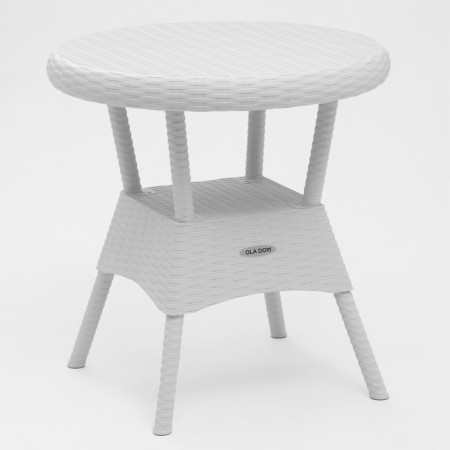 The table "Rattan Ola Dom" Round, White, 70 x 70 x 72 cm