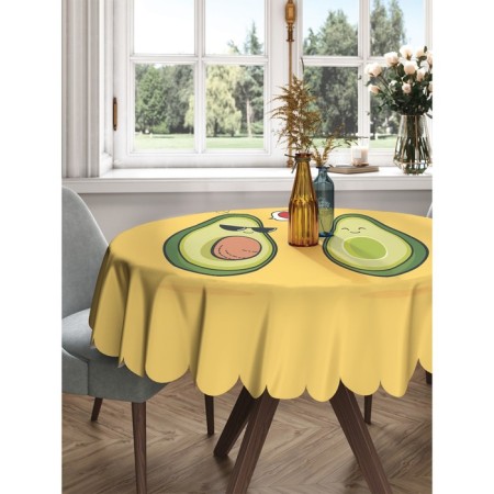 The tablecloth "Avocado in love", Round, Saten, D = 150 cm