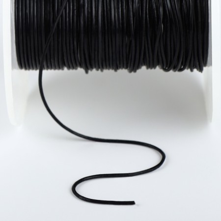 Weaving cord, genuine leather, d = 1 mm, 10 ± 0.5 m, black color-2