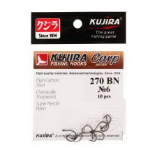Carp hooks kujira carp 270, color BN, No. 6, 10 pcs.