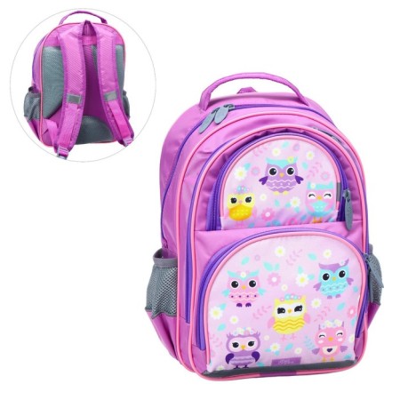 School backpack, 36 x 23 x 13 cm, ergonomic back, calligrata n "owl", lilac-7
