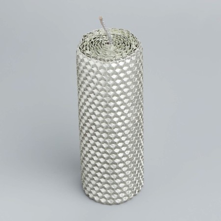 Voschshina candle, 4.5x4.5x12.5 cm, chrome metallic-2