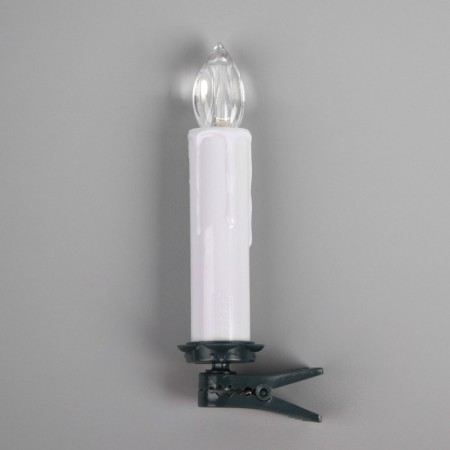 LED candles on clothespins 10 cm, 10 pieces, AAX1 batteries (not in the kit), remote control, glow white-3