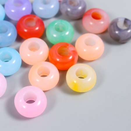 Beads for creativity plastic "Ring Pastel" Color Gloss 20 grams 0.9x1.4x1.4 cm-1