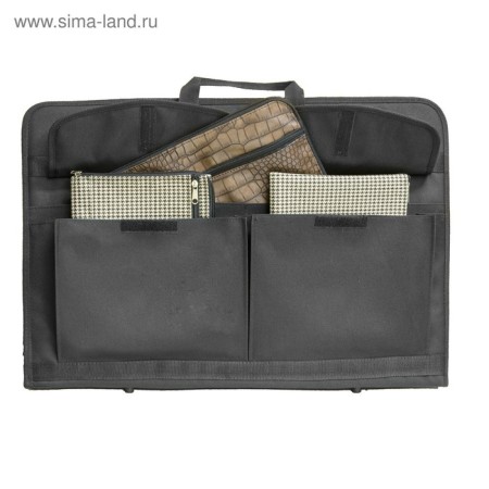 Folder for drawings and drawings A2, 640 x 450 x 30 mm, with handles, textile, estado, 3 pockets, black color,-3