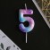 Candle for the cake, number "5", 5.5 x 8 cm.