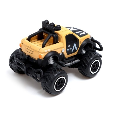The radio -controlled “Army” jeep works on batteries, sand color-2