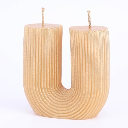 Figure candle "U", 8x3x8 cm, gold-3