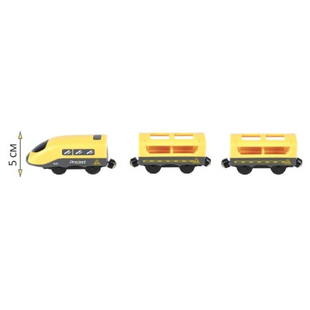 Toy train "My city", 3 items, on batteries, yellow-5