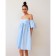 Dress with open shoulders MIST, size 48, blue color