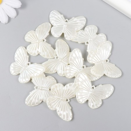 Decor for creativity Plastic "Pearl Butterflies" set 10 pcs 4.1x4.1 cm-2