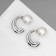 Earrings with pearls "exclus" half -rings, color silver