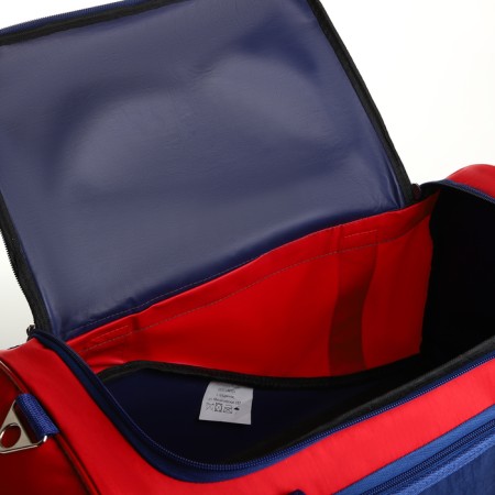 Sports bag with a lightning lining, 3 external pockets, blue/red color-2