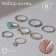 A set of rings 8 pieces "aliens", colored in silver, 13 size