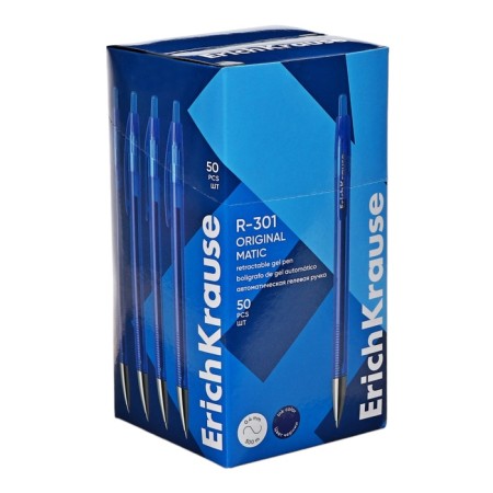 Automatic gel handle Erichkrause R-301 Original Gel Matic, node 0.5 mm, blue, accurate and quick letter without effort-4