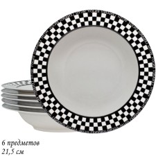 A set of deep plates Lenardi Enjoy, D = 22 cm, 6 pcs