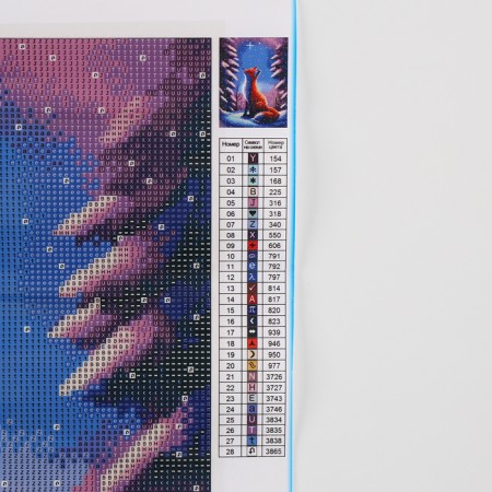 Diamond mosaic for the New Year with full filling on the Kill "Fox", 30 x 40 cm, New Year's set for creativity-1