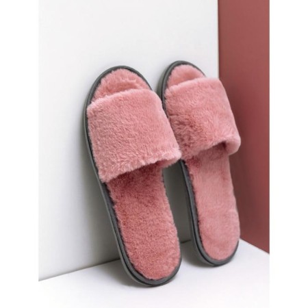 Women's slippers open nose, size 39-41, pink color-1