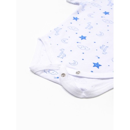 Body baby with a short sleeve "Giraffes", white/blue color, height 62-3