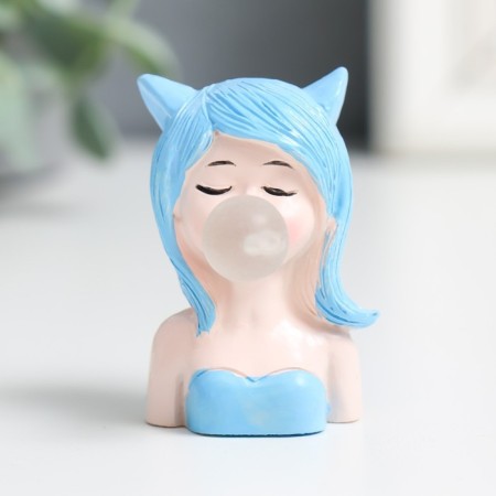 Souvenir Polystone "Girl with ears, pouts a bubble" MIX 4x3x2.5 cm-2