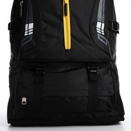 A backpack on a zipper with an increase, 65l, 4 outer pockets, black color-5