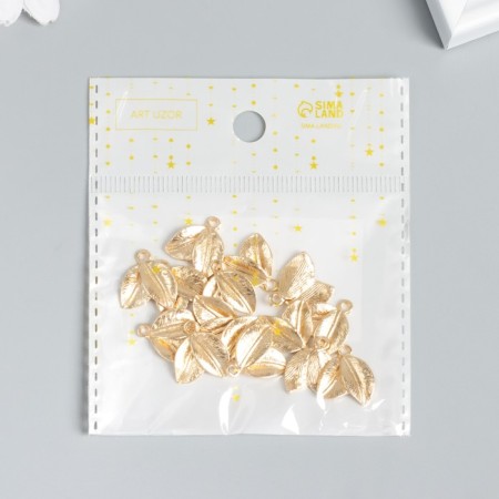 Decor for creativity metal "leaflets" gold 1.5x1.4 cm-4