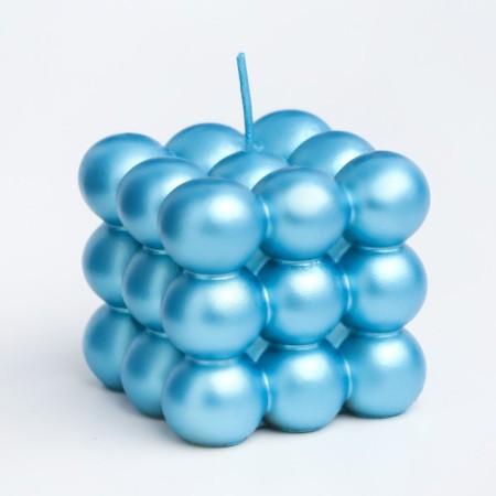 Figure candle "Babble" Big Cube, 5x5x5 cm, turquoise, in the box-4