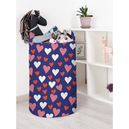 Basket for toys "Snowfall from hearts, size 40x60 cm