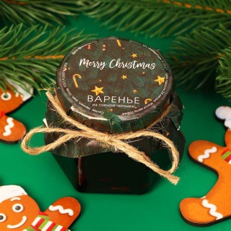 Merry Christmas jam from mountain blueberries, 100 ml