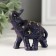 Polystone souvenir "Blue-violet elephant with blanket and gold" 6.5x3.5x7 cm