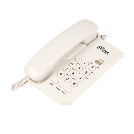Wired phone Ritmix RT-311, repeat, disconnecting microphone, indication, white