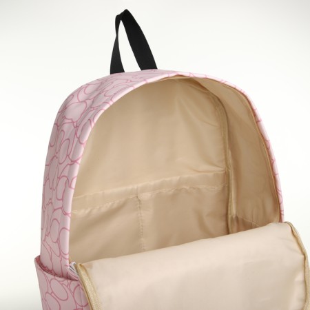 School backpack on lightning from textiles, 3 pockets, pink color-5