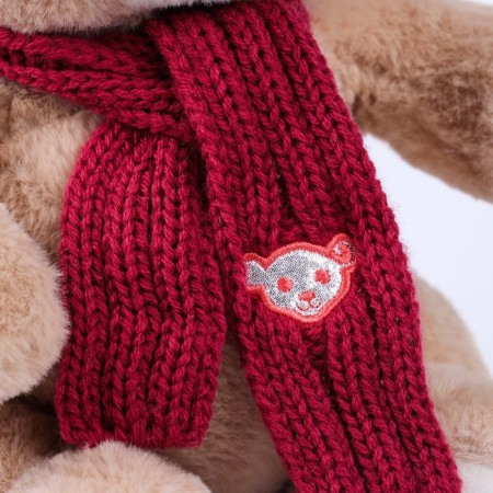 New Year's soft toy "Little Friend", a bear with a pink scarf-4
