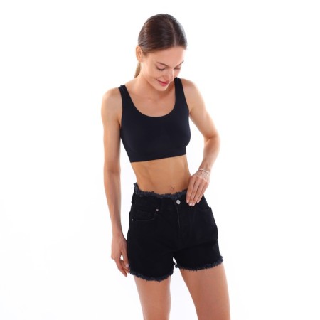 Denim shorts, black color, size 40 (34)-7