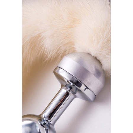 Anal plug Metal by Toyfa, silver, with a white tail, 32 cm, d = 2.9 cm-6