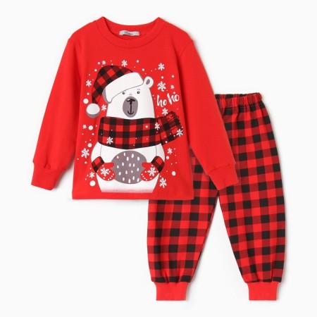Pajamas for a boy, red color, height 92 cm